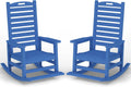 PLUUV Outdoor Rocking Chair Set of 2 with Removable Footboard for Adults, HDPE High Back Patio Rocking Chairs, 330lbs All Weather Porch Rocking Chairs for Outdoor & Indoor -Navy Blue