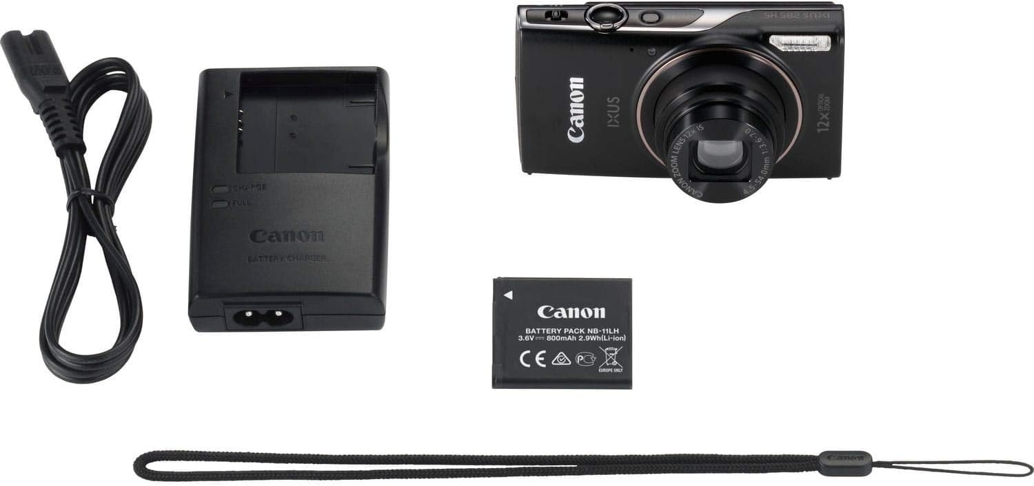 Canon Ixus 285 HS Black, 1076C001 (International Model) (Renewed)