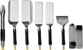 HALO Elite 8-Piece Ultimate Griddle Kit | 2 Scoop Spatulas, 2 Spatulas, Scraper Squeegee, Tongs, 2 Squeeze Bottles | Stainless Steel Accessories with Magnetic Handles | HZ-3025