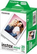 Fujifilm Instax Mini Instant Camera Film, 100 Exposures Total (5 x 20 Sheets), White Border Bundle with Slinger 64-Pocket Mini Photo Album, Black