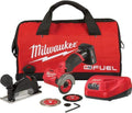 Milwaukee M12 FUEL 3' Compact Cut Off Tool Kit - 24V, 4Ah, 4A, 1.5E+3 RPM, 3' Max. Chuck Size, Black/Red