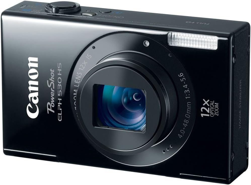 Canon PowerShot ELPH 530 HS 10.1 MP Wi-Fi Enabled CMOS Digital Camera with 12x Optical Image Stabilized Zoom 28mm Wide-Angle Lens with 1080p Full HD Video and 3.2-Inch Touch Panel LCD (Black)