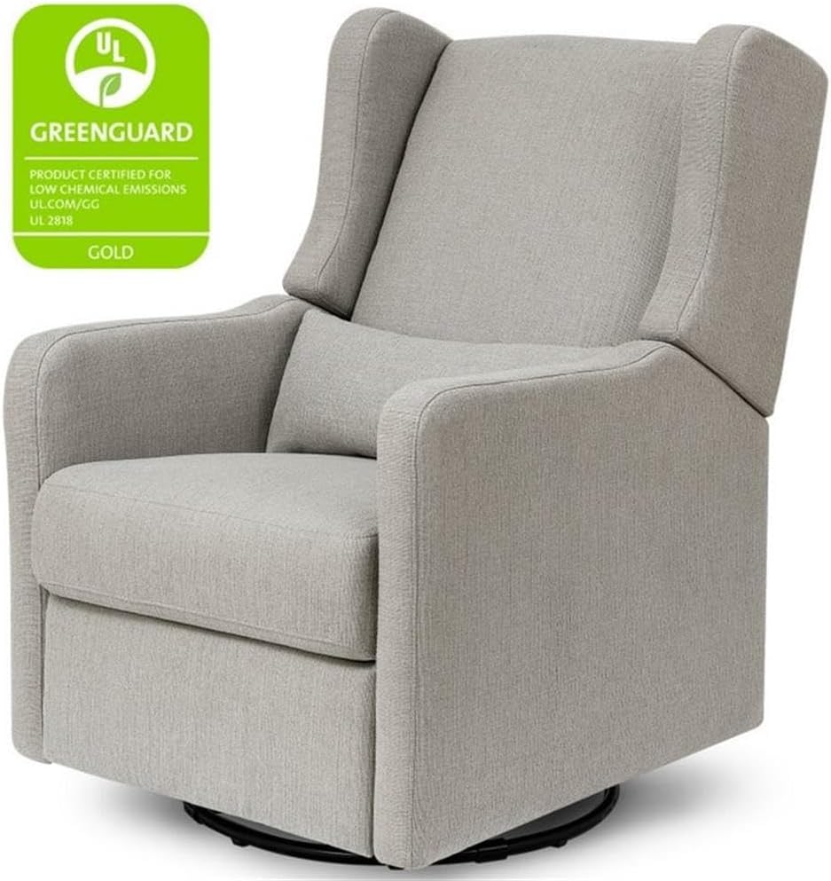 DaVinci Carter's Arlo Glider Recliner Nursery Chair - Water & Stain Resistant Glider Rocking Chair for Nursery - GREENGUARD Gold, FSC & Certi-PUR US Certified - Cozy Swivel Rocker Recliner - Grey