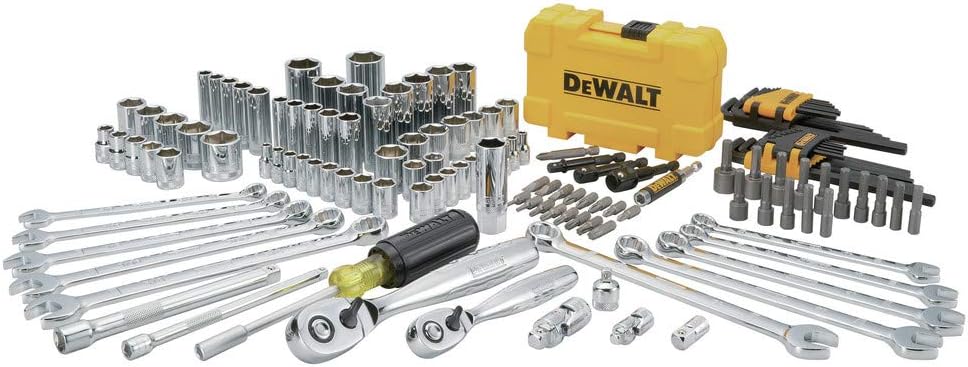 DEWALT Mechanics Tools Kit and Socket Set, 142-Piece, 1/4 & 3/8' Drive, MM/SAE (DWMT73802)