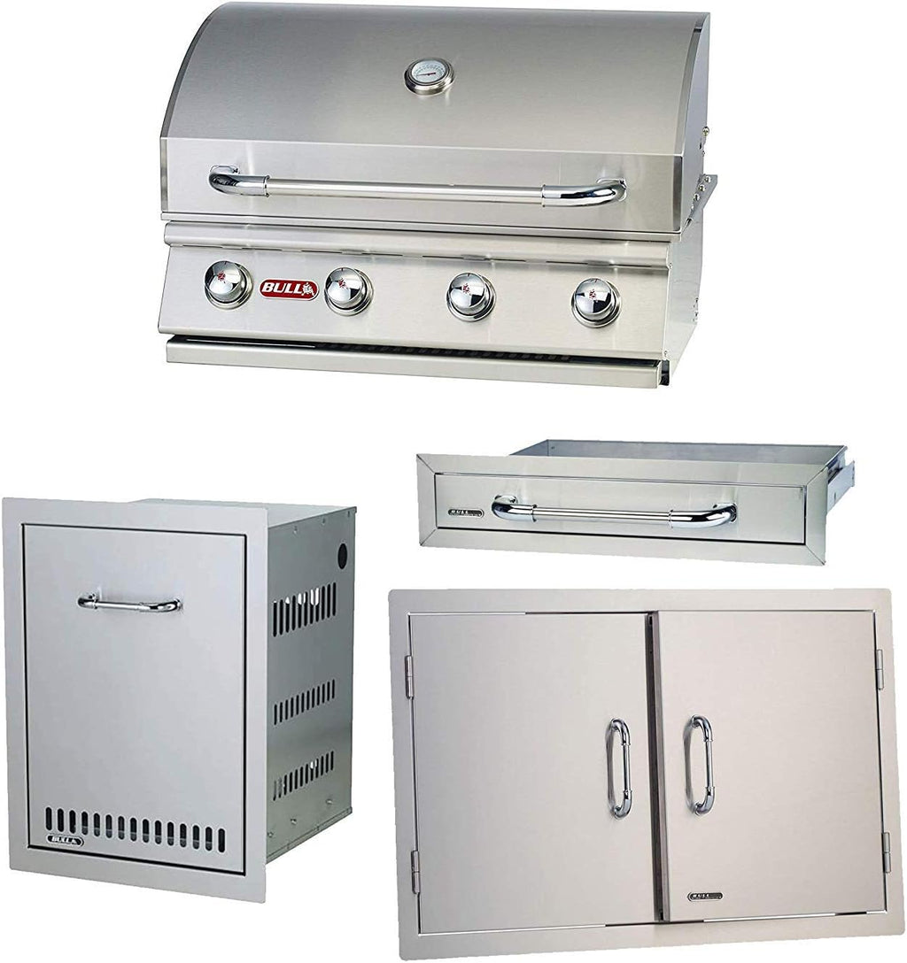 Bull Outdoor Natural Gas Outlaw Drop-in Barbecue Grill with Accessory Package