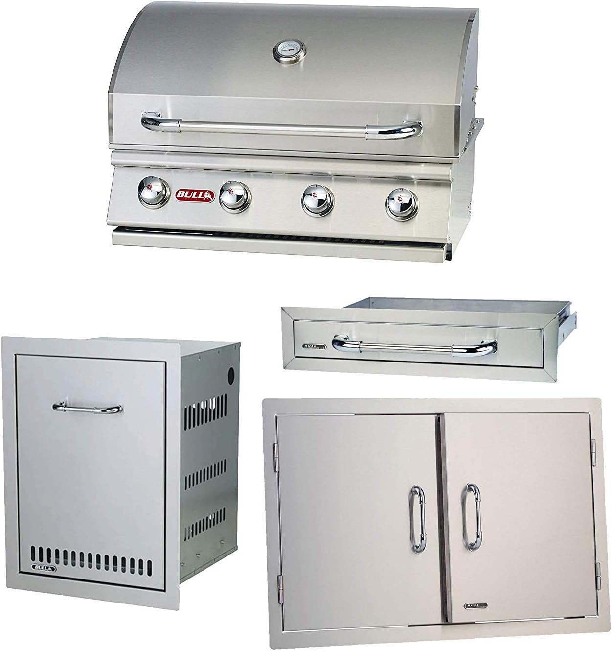 Bull Outdoor Natural Gas Outlaw Drop-in Barbecue Grill with Accessory Package