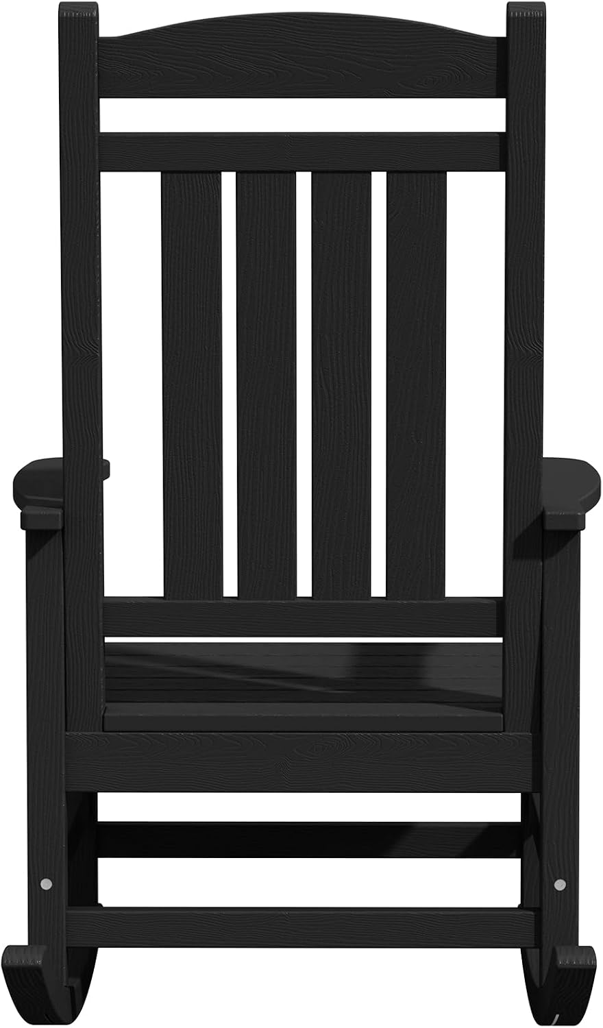 KINGYES Oversized Outdoor Rocking Chairs, HDPE All-Weather Patio Rocking Chairs High Back Porch Rocker for Adult, Black