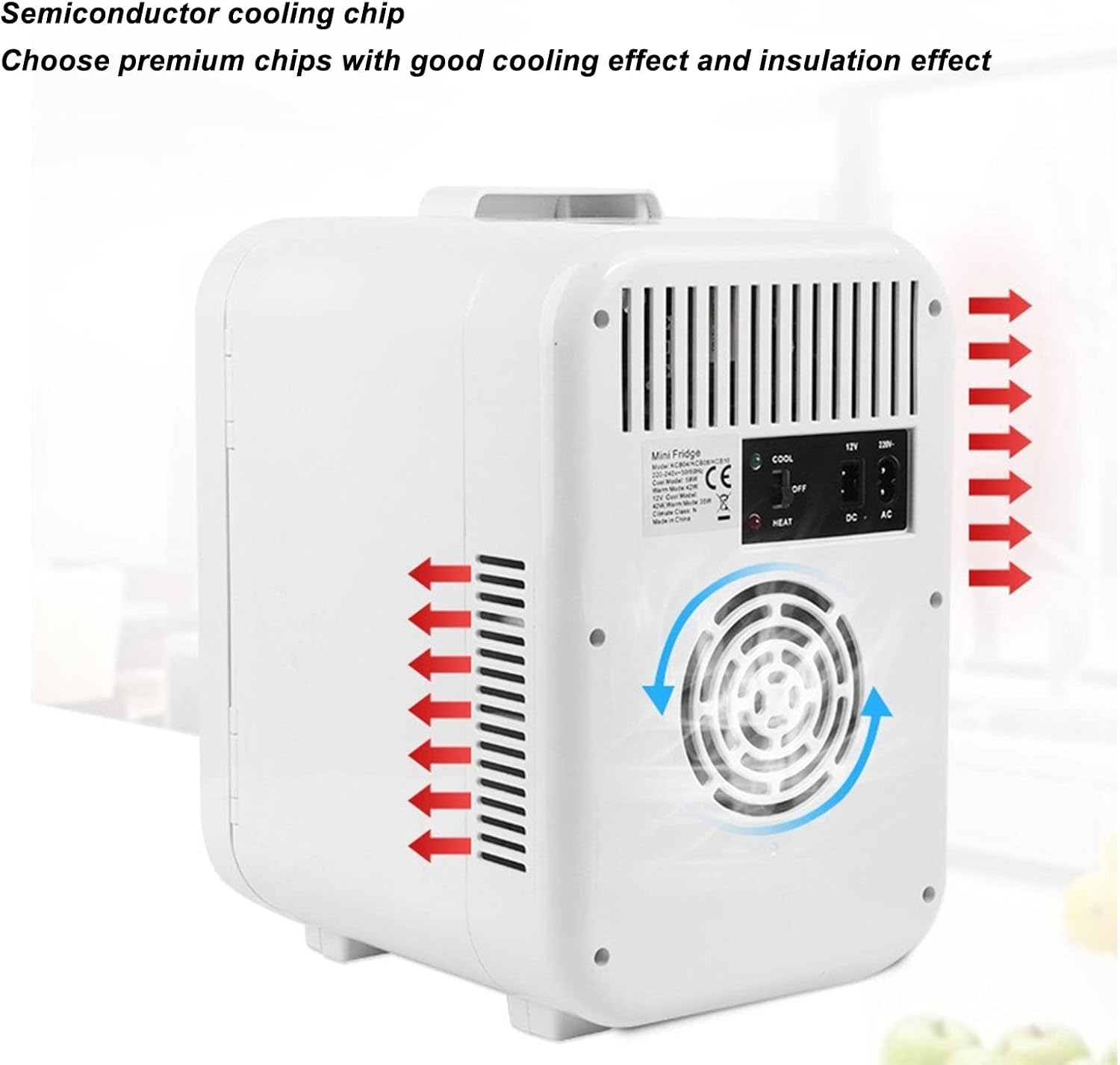 Asixxsix Mini Fridge, Quiet Dimmable LED Mirrored Beauty Fridge 8L Portable Electric Plug in Cooler & Warmer AC DC Small Refrigerator for Food, Drinks, Beauty & Makeup, Bedroom Car Office