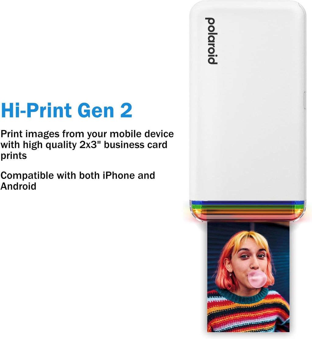 Polaroid Hi Print + 40 Photo Bundle, 2nd Generation Phone Printer, 2x3 Pocket Photo Printer, Portable Bluetooth Photo Printer for iPhone & Android Cleaning Cloth