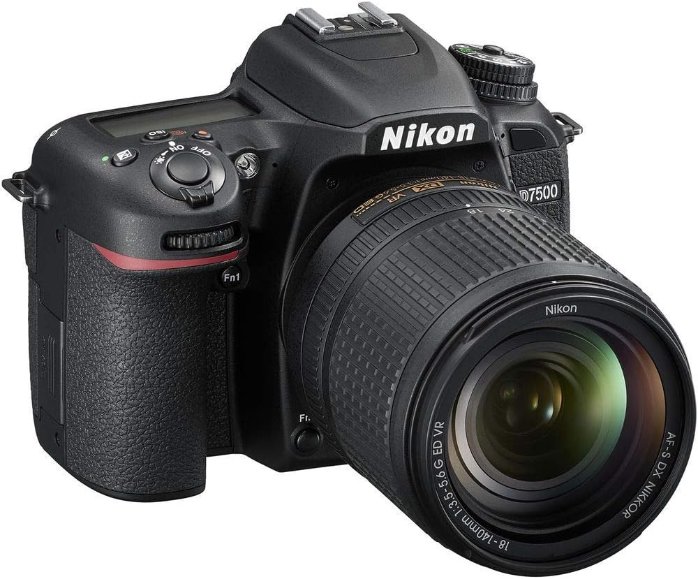 Nikon D7500 DSLR Camera with 18-140mm Lens (1582) + 64GB Memory Card + Case + Corel Photo Software + 2 x EN-EL 15 Battery + Card Reader + LED Light + Filter Kit + Wide Angle Lens + More