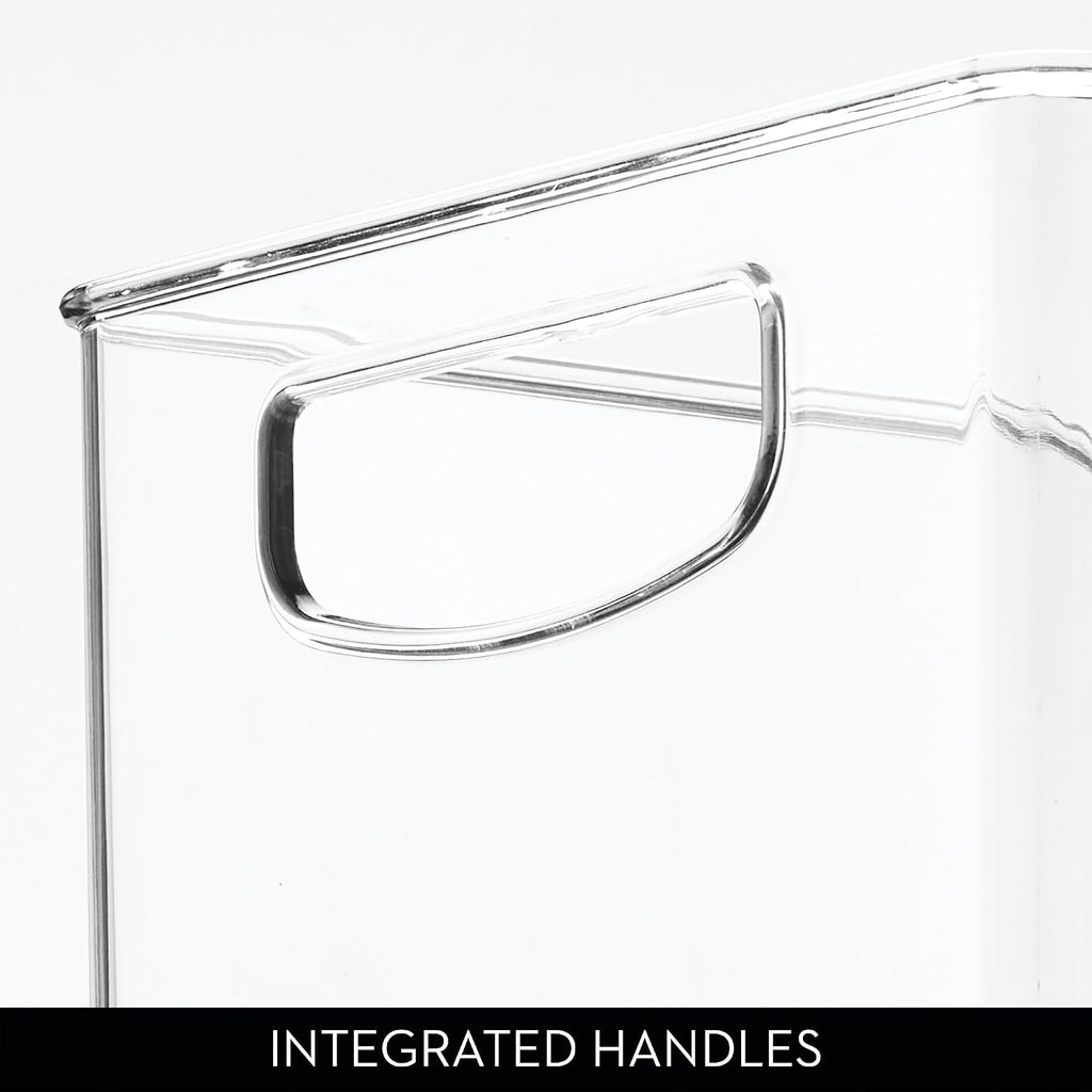 iDesign Stackable Plastic Handle Bin Assortment Set - Storage Organizers for Kitchen, Fridge, Pantry, Home -18 Pack, Clear