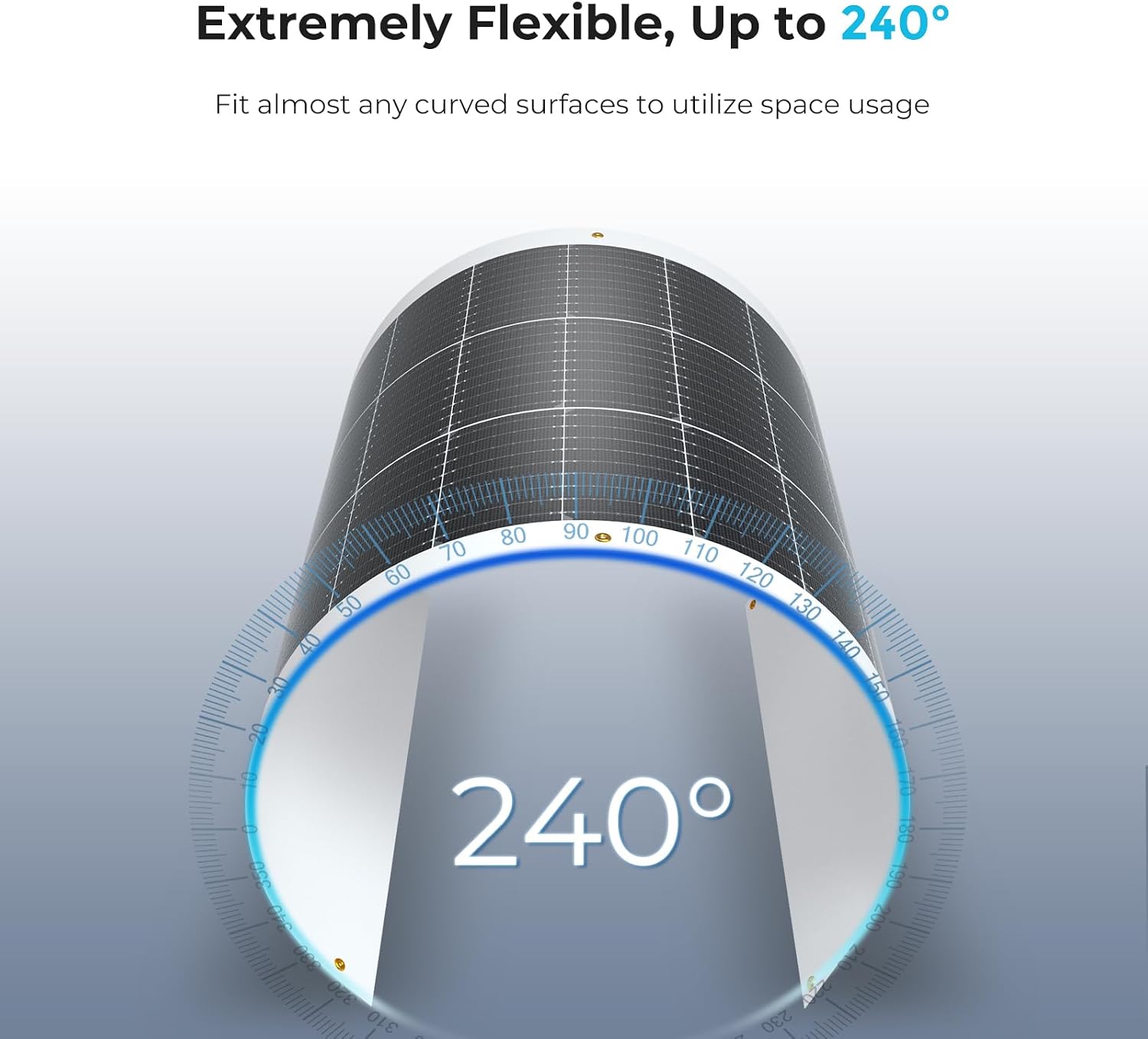 Renogy Flexible Solar Panel 100 Watt 12 Volt Monocrystalline Semi-Flexible Bendable Mono Off-Grid Charger for Marine RV Cabin Van Car Uneven Surfaces