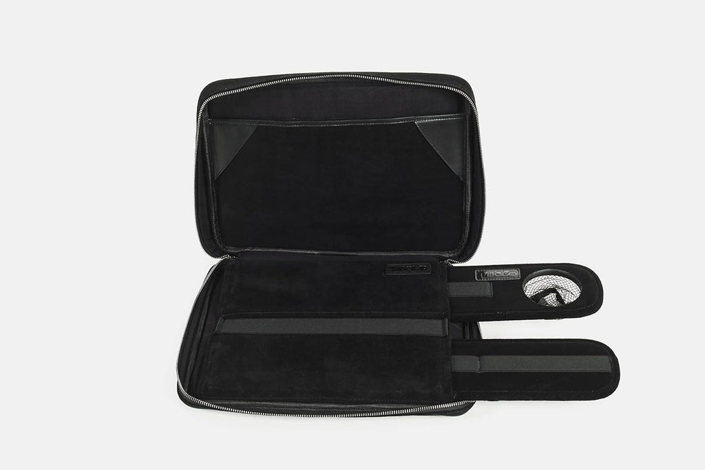 Portable Laptop Lap Desk & Sleeve in One | TaboLap Computer Sleeve Convertible to a Non-Slip LapDesk w/a Bottle Cup Holder & 2 Retractable Trays to Left/Right | 13 Inches | Black Neoprene