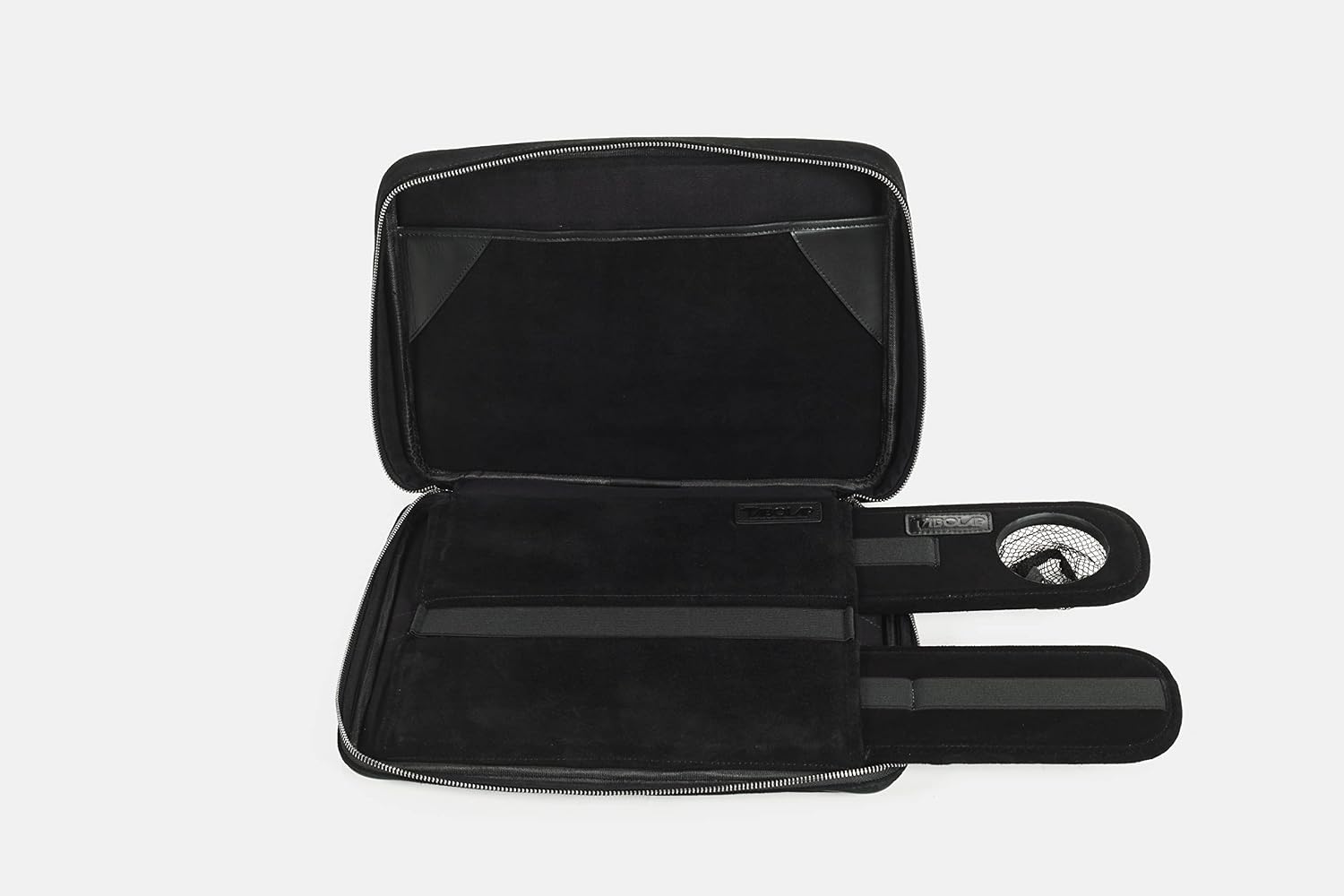 Portable Laptop Lap Desk & Sleeve in One | TaboLap Computer Sleeve Convertible to a Non-Slip LapDesk w/a Bottle Cup Holder & 2 Retractable Trays to Left/Right | 13 Inches | Black Neoprene
