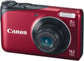 Canon Powershot A2200 14.1 MP Digital Camera with 4x Optical Zoom (Red) (Renewed)