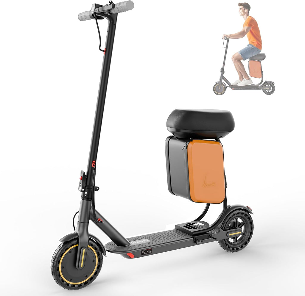 Qlaway Electric Scooter for Adults, 350W/500W Motor, 16-22 Miles Range, 8.5'/10' Solid Tires, Dual Braking & Suspension, Folding Portable Commuting E-Scooter with App