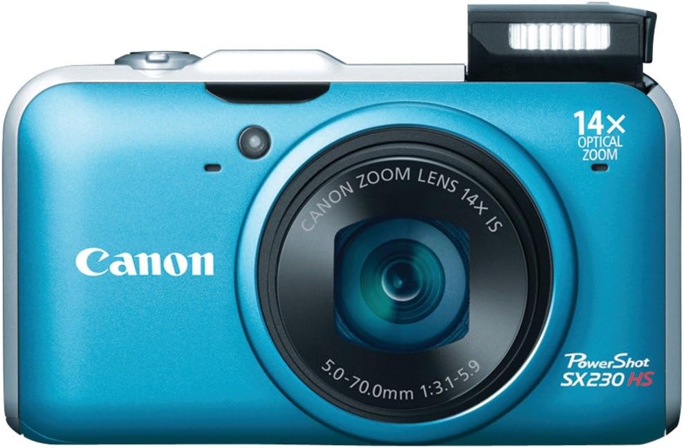 Canon PowerShot SX230 HS 12.1 MP CMOS Digital Camera with 14x Image Stabilized Zoom 28mm Wide-Angle Lens and 1080p Full-HD Video (Blue) (OLD MODEL)