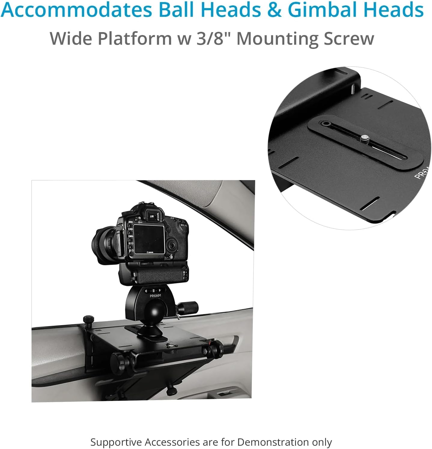 PROAIM KNYE Car Door Camera Lens Support Mount for Wildlife Photographers. for Long Lens Photography & DSLR Camera with 400 mm-600 mm Lenses. Payload up to 10kg / 22lb. (CM-KEEN-01)