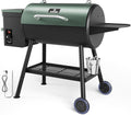 Electric Pellet Smoker Grill 565 SQ.IN Cook Area Pellet Smoker with Auto Feed & PID Controller 500°F Max Temperature 8 in 1 BBQ Grill with Meat Probe & Side Table with Hooks Perfect for Outdoor BBQ