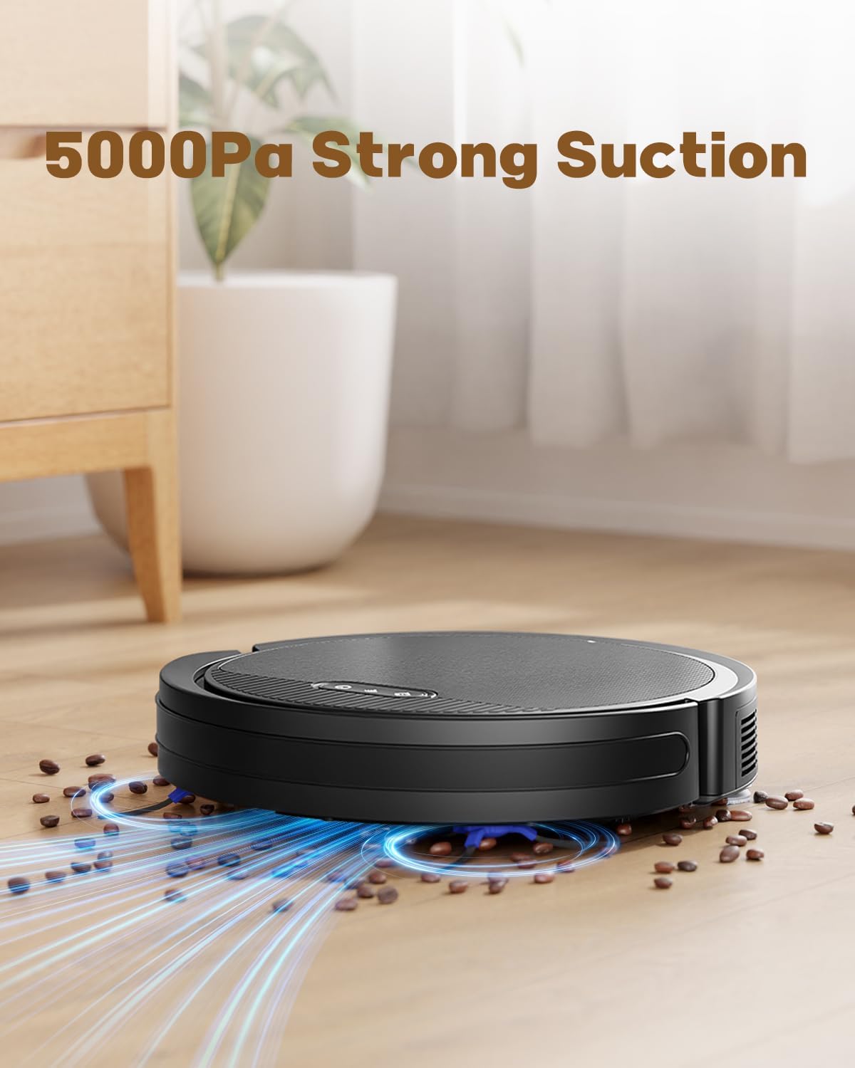 V3 3 in 1 Robot Vacuum and Mop with 5000Pa Suction Power, Work with 2.4GWifi/ Alexa/App/, Self-Charging Vacuum Cleaner, Tangle-Free, Ideal for Pet Hair,Carpet and Hard Floor
