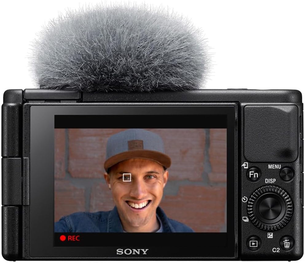 Sony ZV-1 Digital Vlogging Camera Black (DCZV1/B) – 20.1 MP 1' Sensor, 24–70 mm ZEISS Lens, 4K HDR Video, Flip Screen w/ 64GB Card, Deluxe Soft Bag, Flex Tripod, Memory Card Wallet, Cleaning Kit