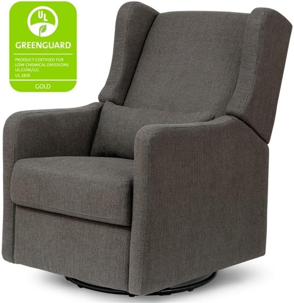 Carter's by DaVinci Arlo Recliner and Swivel Glider in Performance Charcoal Linen, Water Repellent & Stain Resistant, Greenguard Gold & CertiPUR-US Certified