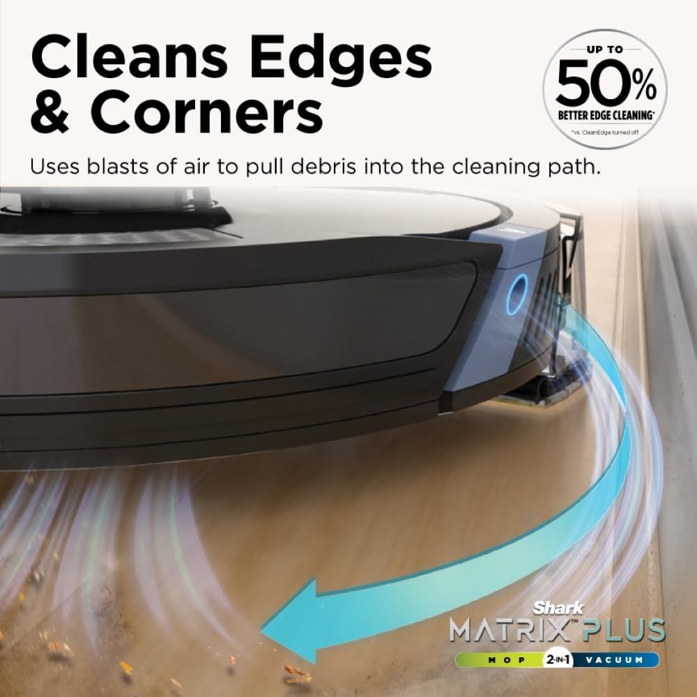 Shark AI Ultra 2-in-1 Robot Vacuum & Mop with Sonic Mopping, Matrix Clean, Home Mapping, HEPA Bagless Self Empty Base and 2 Microfiber Mopping Pads (Renewed), Black/Gold