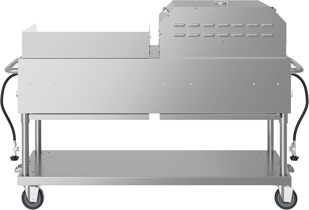 KoolMore 60 in. 8-Burner Commercial Outdoor Propane Gas BBQ Grill with 30 in. Griddle and 30 in. Pizza Oven in Stainless-Steel, ETL Listed (CGKIT6-G30P30)