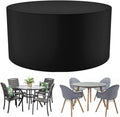 Outdoor Garden Table Set Cover 122' D x 37' H, Waterproof Patio Furniture Set Cover, 420D Dust Proof Furniture Protective Cover, Large Outdoor Stacking Chairs Cover (310x95cm)