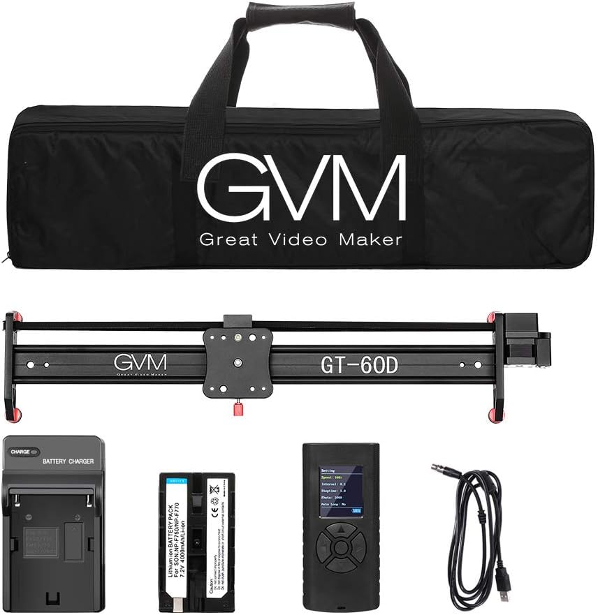 GVM Camera Slider, 27' Aluminum Alloy Motorized Slider with Time-Lapse, Video Shooting and Round Trip Shooting, Track Dolly Rail for Most DSLR Cameras for Interview Photography