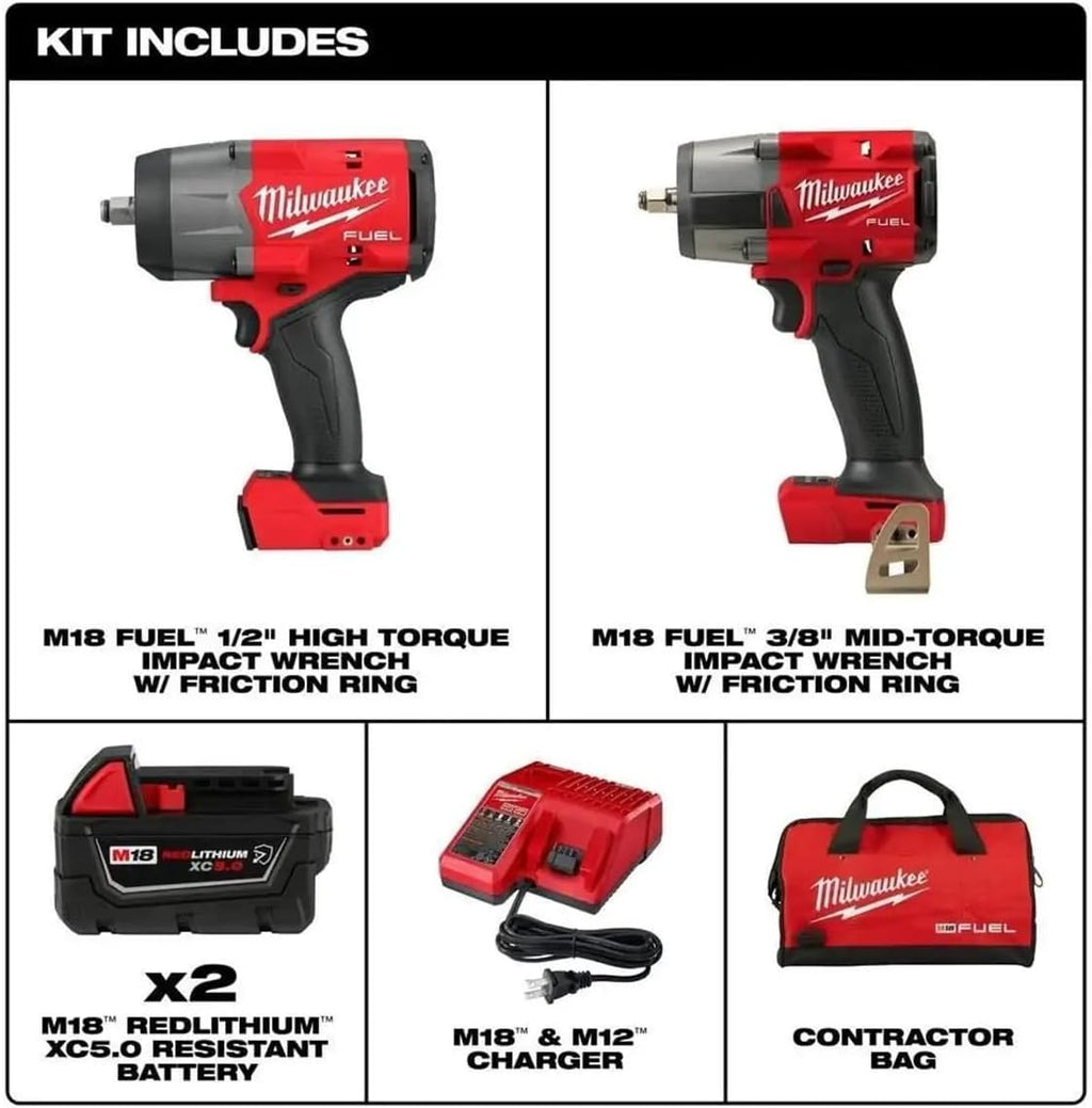 Milwaukee Electric - M18 Fuel 1/2 HTIW 3/8 MTIW Automotive Combo K