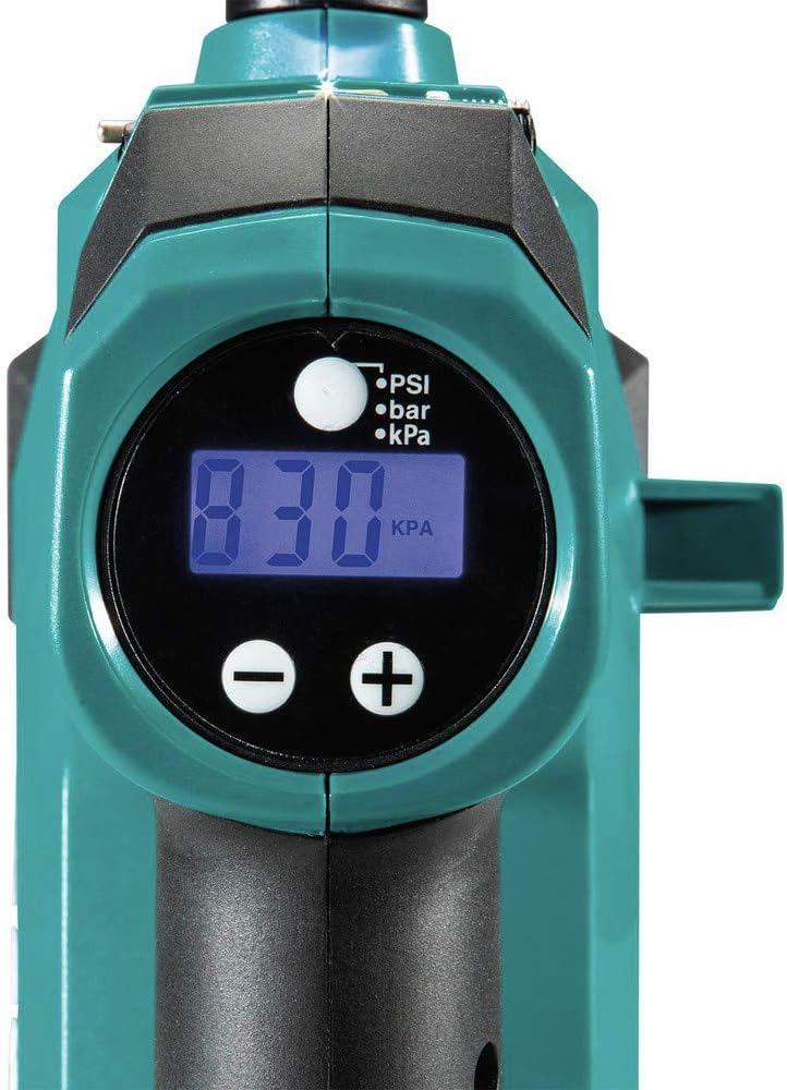 Makita DMP180ZX 18V LXT® Lithium-Ion Cordless Inflator, Battery Powered, Tool Only(battery and charger not included);Presta valve adapter;Sports ball needle;Tapered adapter, Teal