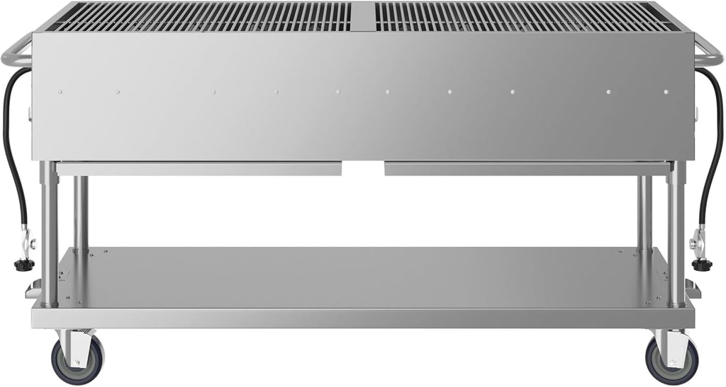 72 in. Commercial Mobile Outdoor Propane Gas Grill, ETL Listed in Stainless-Steel (KM-CGM-72)