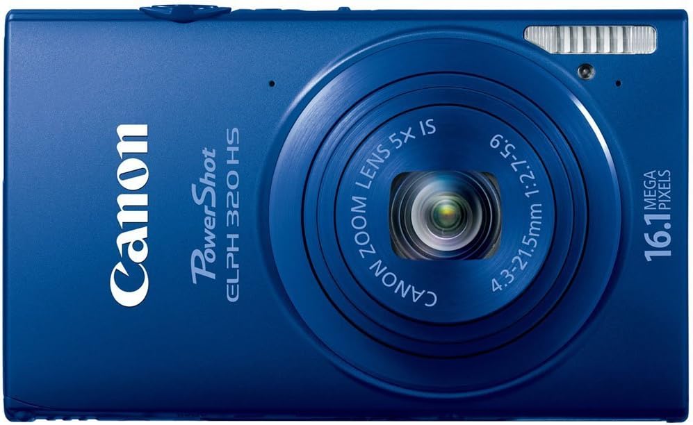 Canon PowerShot ELPH 320 HS 16.1 MP Wi-Fi Enabled CMOS Digital Camera with 5X Zoom 24mm Wide-Angle Lens with 1080p Full HD Video and 3.2-Inch Touch Panel LCD (Blue)