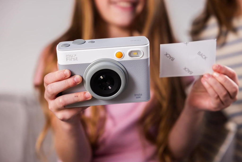 myFirst Camera Insta Lux Instant Print Camera, Real High-Definition Color Prints, WiFi Phone Printing, 5MP Dual Lens, Built-in Filters & Frames, Portable Photo Printer for Kids & Adults (Gray)