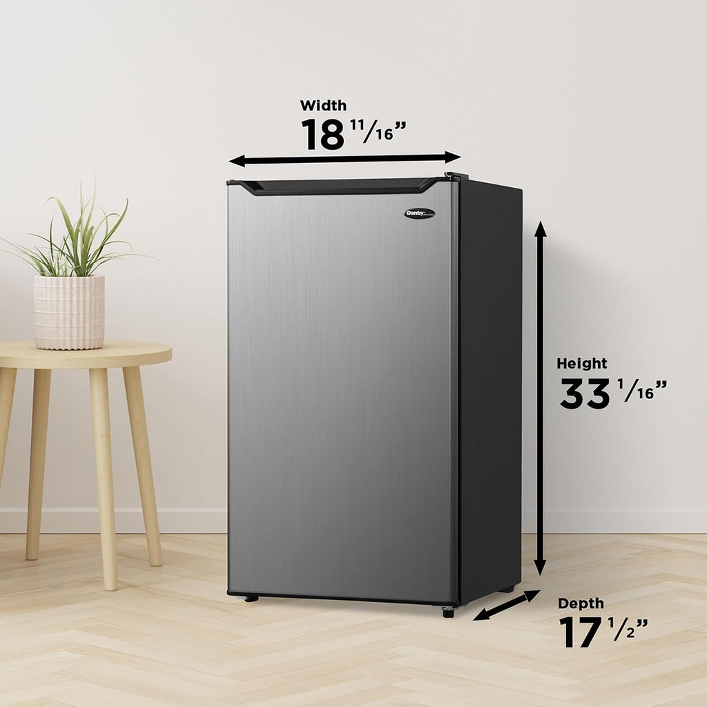 Danby DAR032B2SLM 3.2 cu. ft. Compact Fridge in Stainless Steel