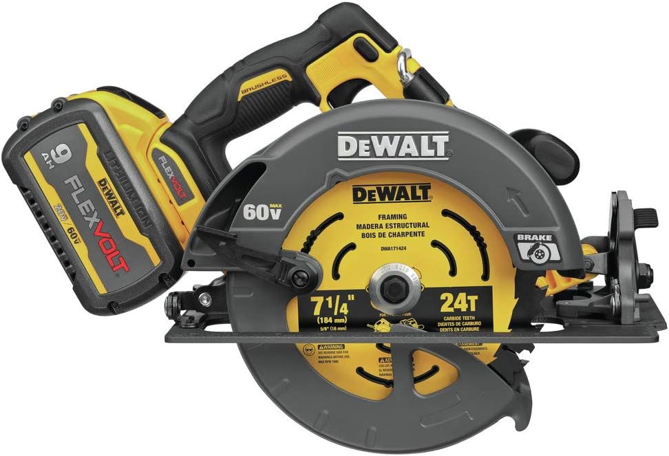 DEWALT FLEXVOLT 60V MAX* Circular Saw with Brake Kit, 7-1/4-Inch (DCS578X2)