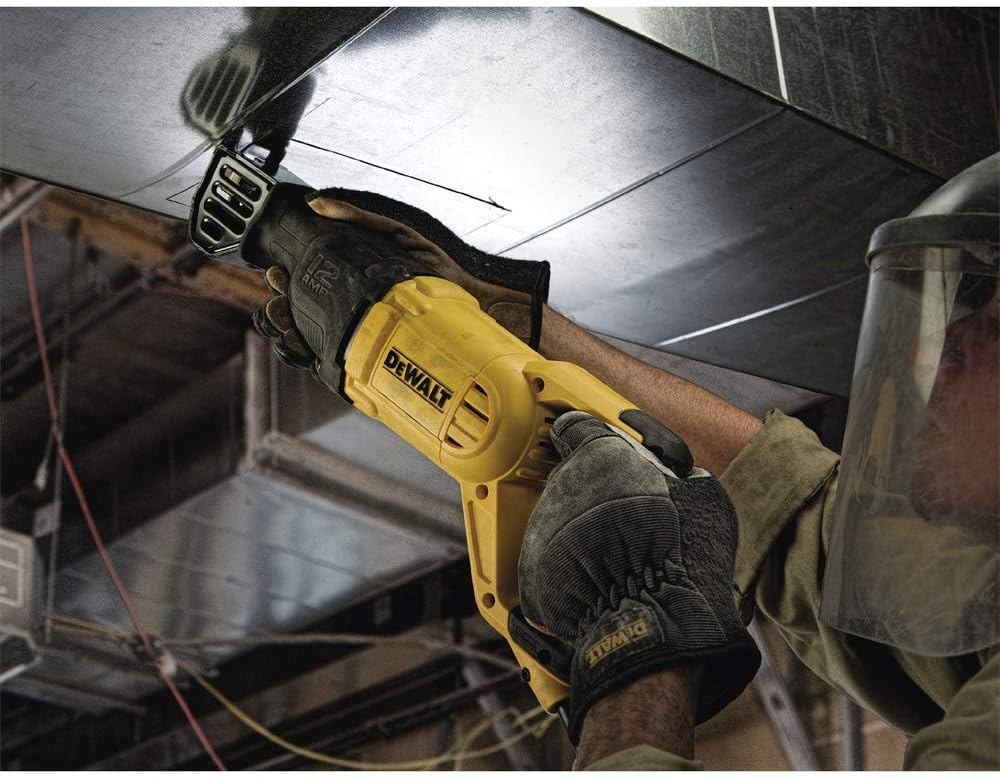 DEWALT Reciprocating Saw, 12 Amp, 2,900 RPM, 4-Position Blade Clamp, Variable Speed Trigger, Corded (DWE305)