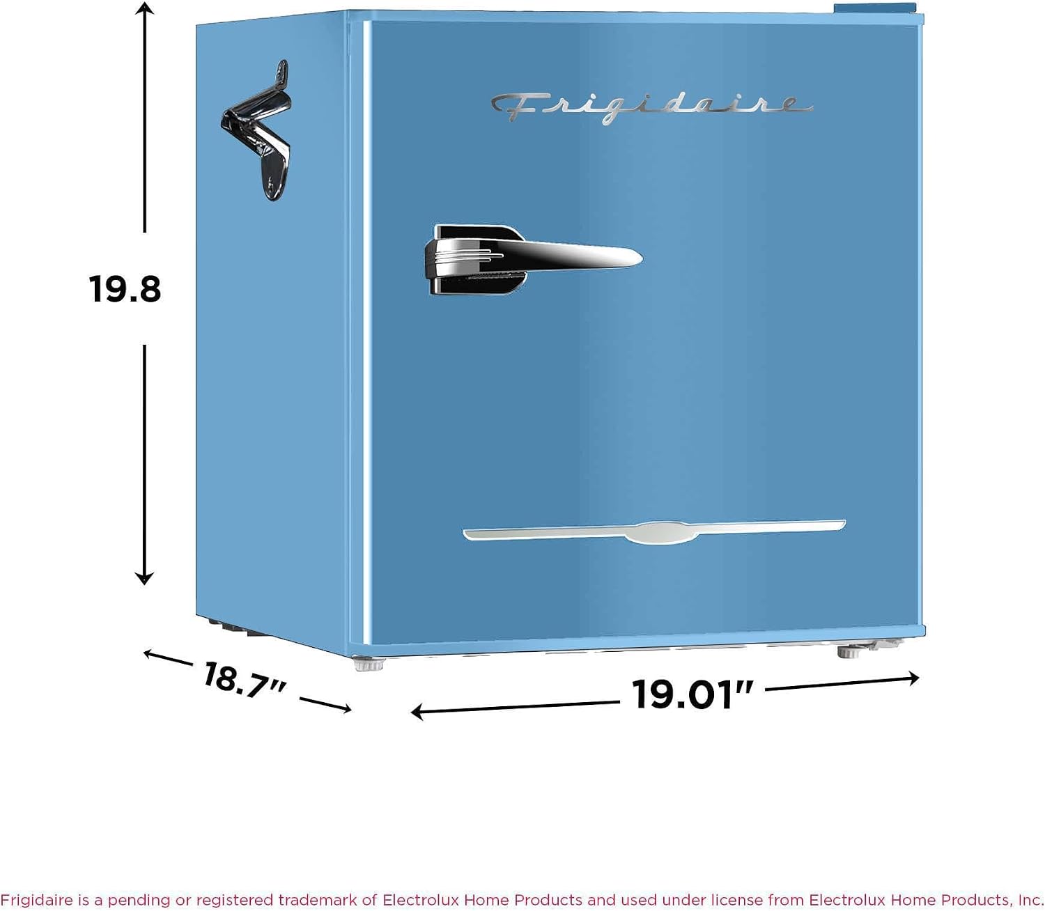 Frigidaire EFR176 1.6 cu. ft. Retro Bar Fridge with Side Bottle Opener (Blue)
