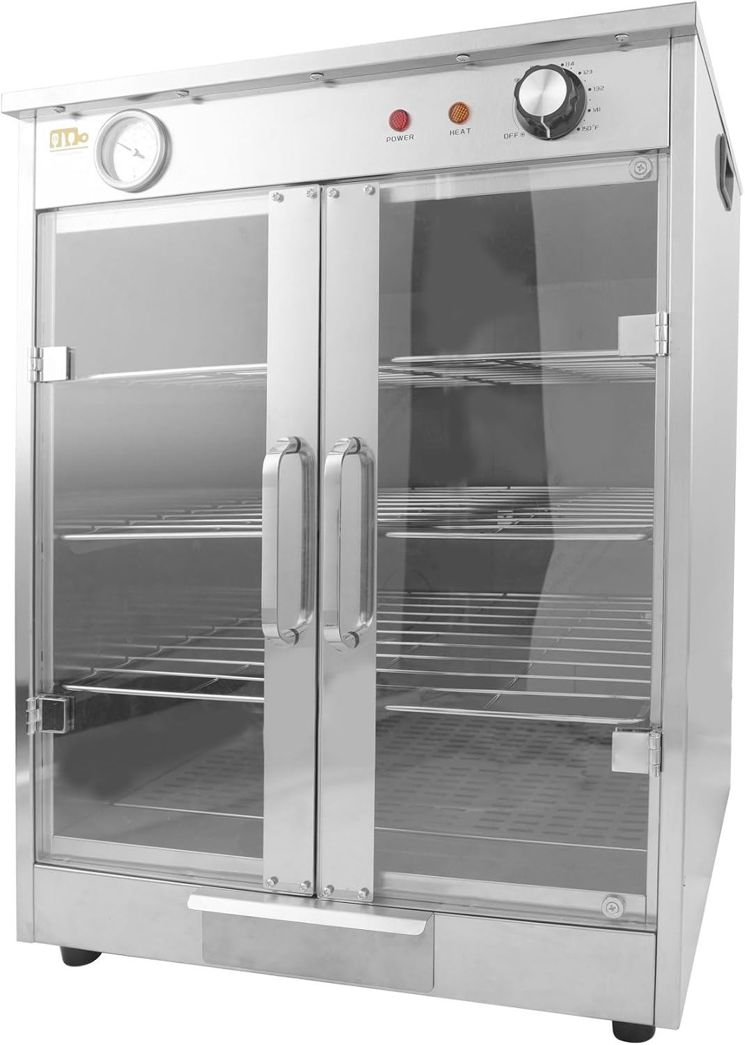 4-Shelf Electric Hot Box Food Warmer, Fits up to (8) 16' Pizza Boxes, Countertop Heated Holding Cabinet for Pretzels, Warming Machine for Home Commercial Use, w/Water Drawer, 120V 600W