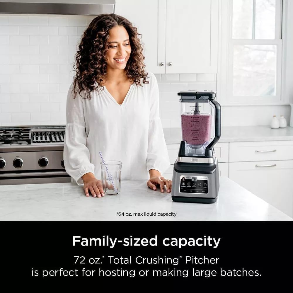 Ninja R-BN803TGT Professional Plus Kitchen Blender System and 8-Cup Food Processor with Auto-iQ, Black - Certified Refurbished
