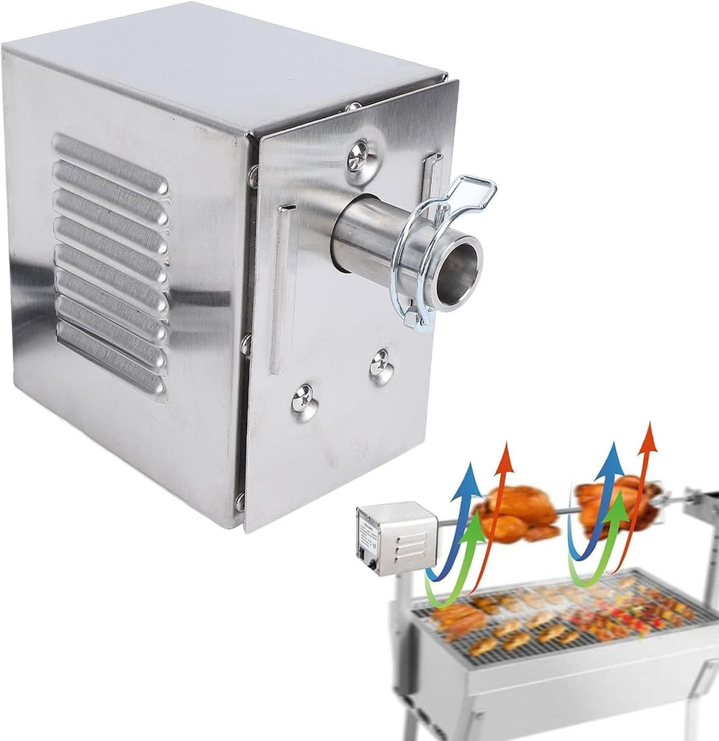 Rotisserie Motor 45W Heavy Duty Universal Replacement Spit Motor, Stainless Steel Electric Grill Motor for Pig Goat Chicken Roaster, Ideal for Outdoor BBQ (US Plug 100‑240V)