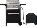 3-Burner Propane Gas Grill with Heavy Duty Waterproof Cover | 27,000 BTU, 3 Stainless Steel Gas Grill Burners & Electronic Ignition, Detachable Oil Tray for Outdoor BBQ Grill