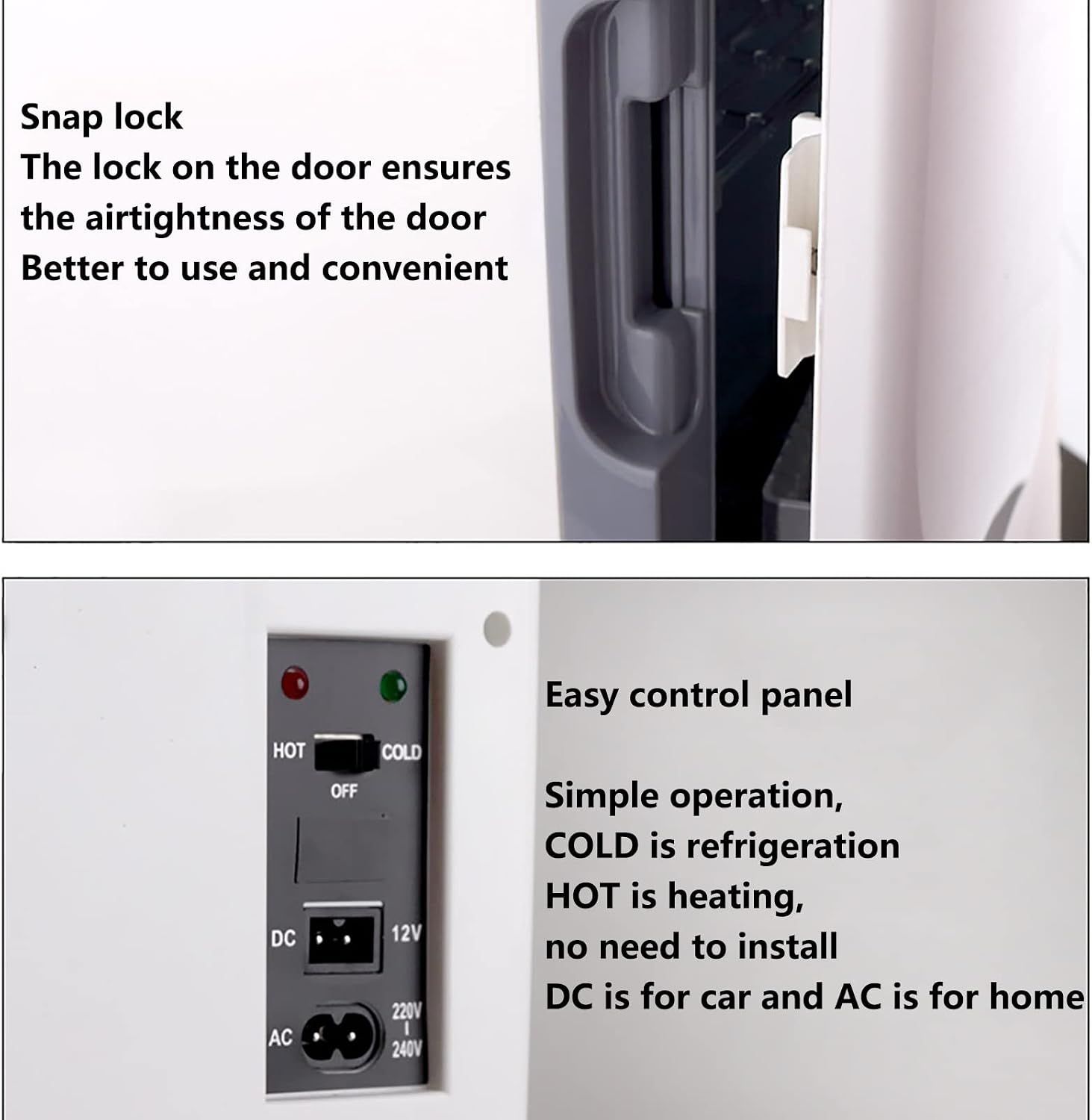10L Mini Fridge Portable Refrigerator Electric Reefer Thermoelectric Cooler Food Warmer & Drinks Chiller for Cars, Homes, Offices, and Dorms AC+DC Power Compatibility