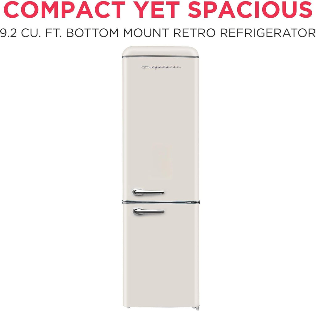 Frigidaire Retro 9.2 Cubic Foot Fridge with Bottom Mount Freezer, 9.2 cu. ft, Vanilla