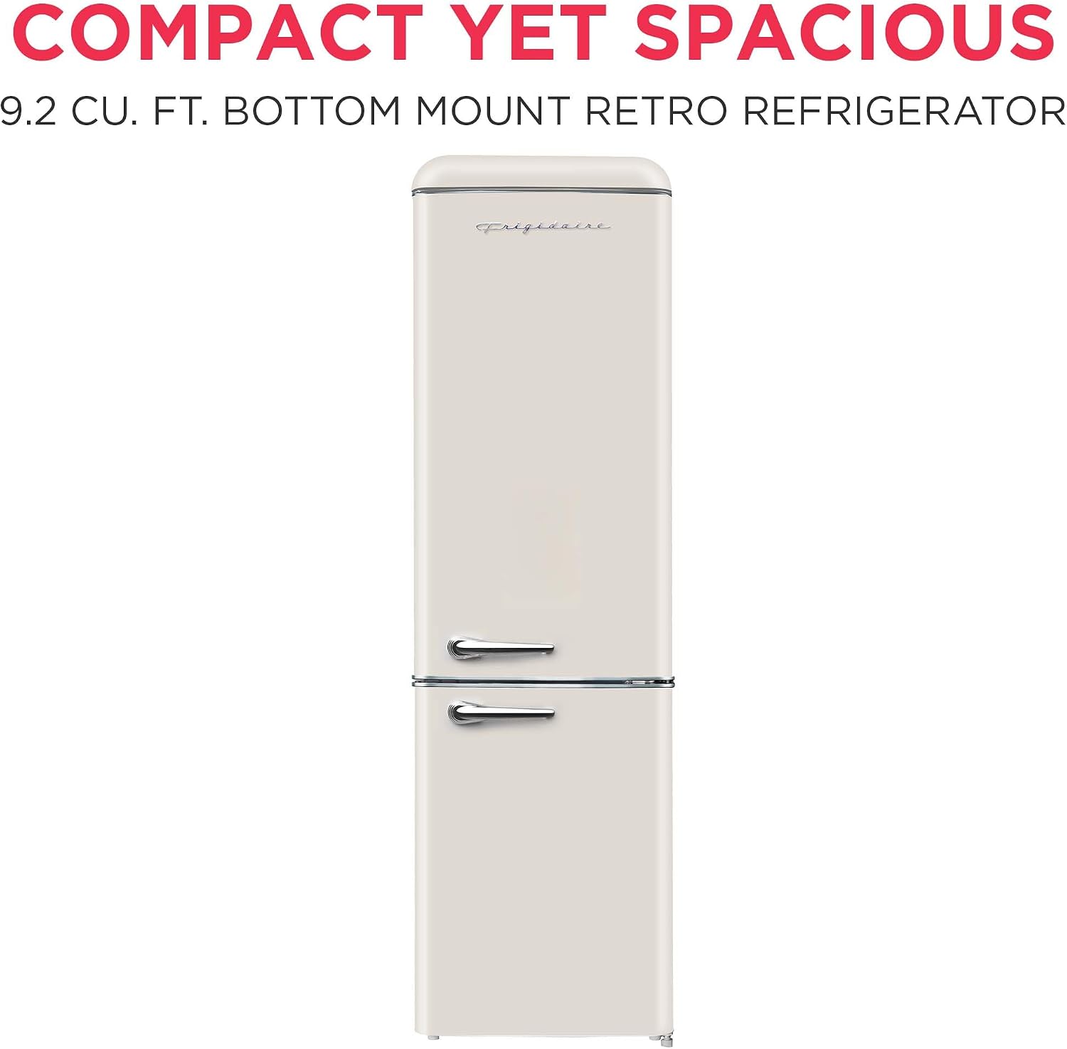 Frigidaire Retro 9.2 Cubic Foot Fridge with Bottom Mount Freezer, 9.2 cu. ft, Vanilla