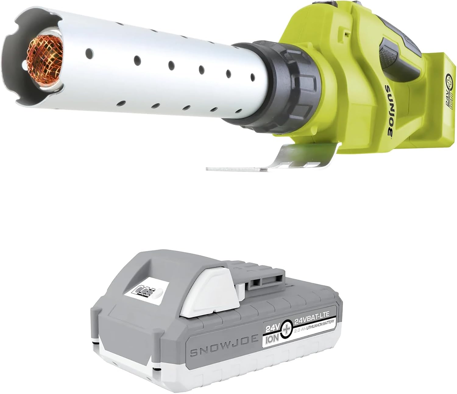 Sun Joe Cordless Electric Fire Starter Kit with Battery and Charger, 24V, 480W Motor - Portable Torch Tool for Charcoal BBQ Grills, Fire Pits & Camping, 24V-BBQ-LTE