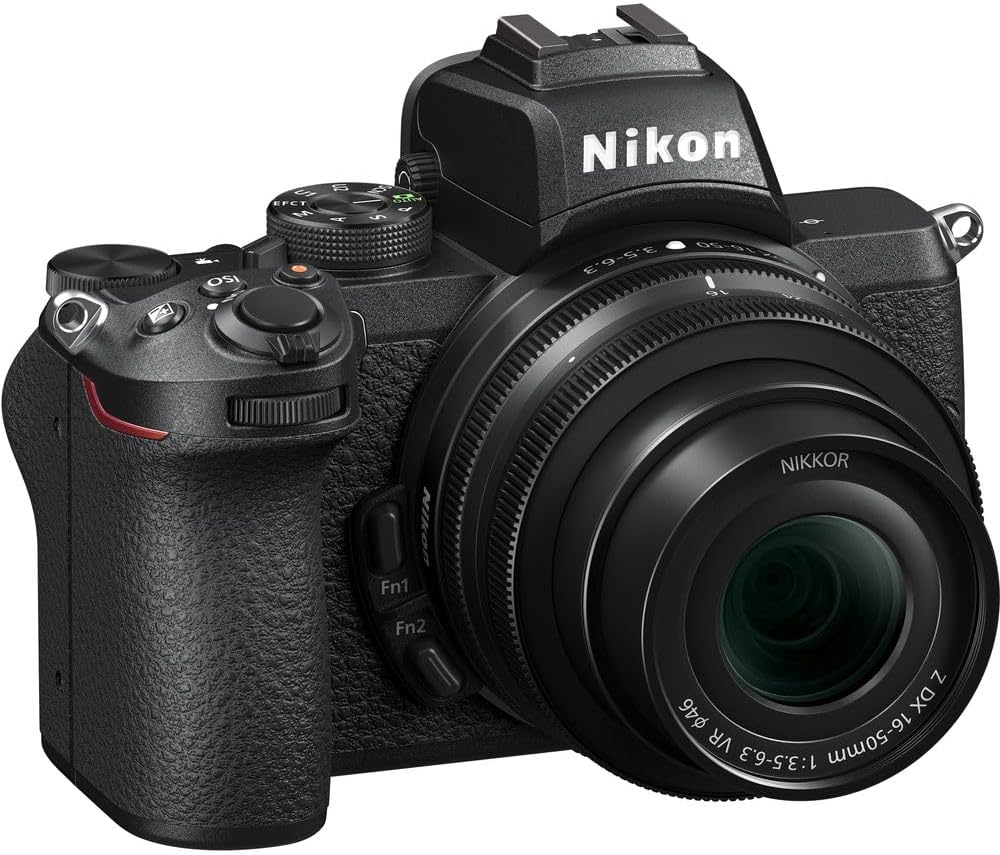 Nikon Z50 Compact Lightweight Mirrorless Camera with 16-50mm and 50-250mm Lenses + ENEL25 Replacement Battery + Extreme PRO 64GB Card+ UV Lens Filter + Photo Editing Software + More