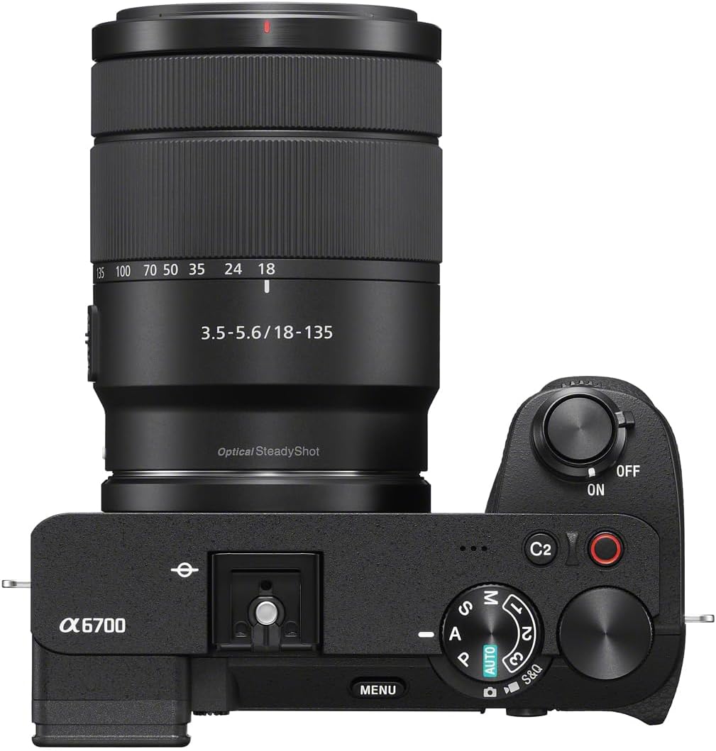 Sony Alpha 6700 – APS-C Interchangeable Lens Camera with 26 MP Sensor, 4K Video, AI-Based Subject Recognition, Log Shooting, LUT Handling and Vlog Friendly Functions and 18-135mm Zoom Lens