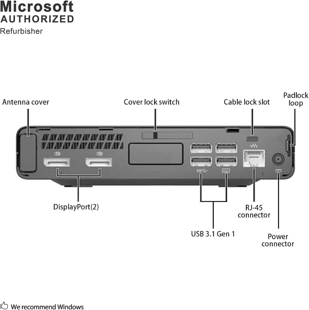HP Elitedesk 800 G3 Mini Business Desktop (Intel Quad Core i5-6500T, 16GB DDR4 RAM, 512GB SSD) Type-C, DisplayPort, WiFi, WiFi, Ethernet, Keyboard & Mouse, Windows 11 Pro (Renewed)
